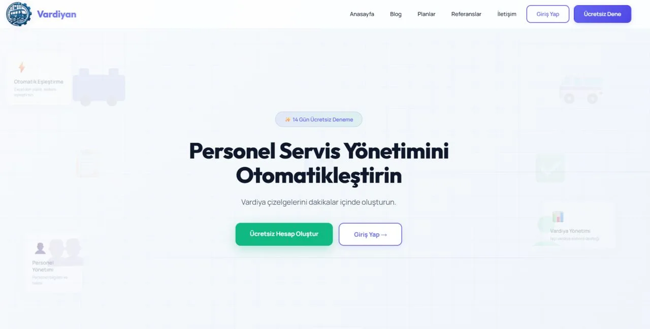 Vardiyan – Personel Servis Planlama Platformu görseli